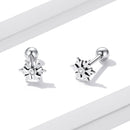 925 Sterling Silver Earrings with Pavé Setting and Oxidized Finish-5