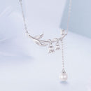 925 Sterling Silver Necklace with Quality Shell Pearl & Platinum Plating, 380mm Length for Women-5