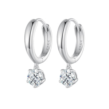 S925 Sterling Silver 0.50 Carat Moissanite Earrings for Women - 0