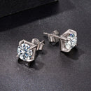 925 Sterling Silver & Moissanite Earrings - White Gold Plated, 0.5ct, Style S for Women-7