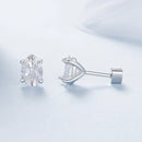 925 Sterling Silver Earrings with Pavé Setting CZ, 0.7*0.5cm, for Women-4
