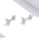 925 Sterling Silver Earrings with CZ in Pavé Setting - 0.4*0.5cm - Women-5