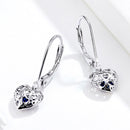 925 Sterling Silver Earrings with CZ and Platinum Plating, 2.3*0.8 cm-5