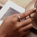 925 Sterling Silver Ring with Pavé Setting CZ, Width 2.2-5.8mm, Oxidized Silver, Women's Ring-6