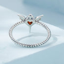 925 Sterling Silver Oxidized CZ Pendant Ring Size 6 for Women-1