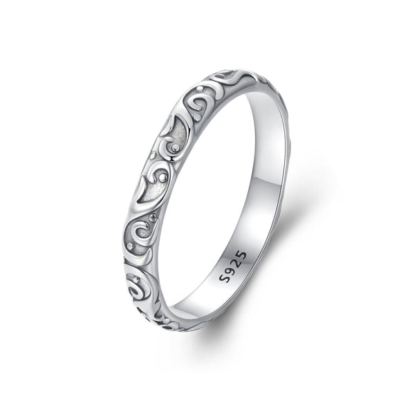 925 Sterling Silver Oxidized 2.8mm Band Ring Size 6.0 for Women