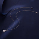 925 Sterling Silver Moissanite 1.4x1.0cm White Gold Plated Necklace 40+5cm for Women-3