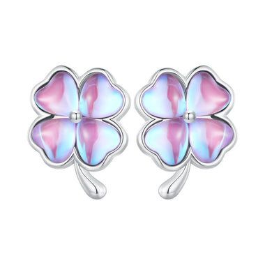925 Sterling Silver Transparent Glass Earrings for Women