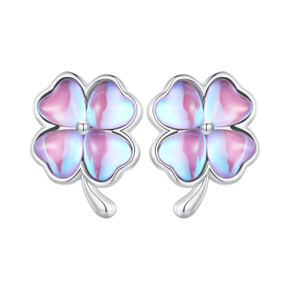 925 Sterling Silver Transparent Glass Earrings for Women