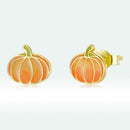 925 Sterling Silver Earrings with Enamel Finish in Gold Plating - 0.8*0.9cm for Women-4