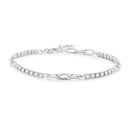 925 Sterling Silver Bracelet with Pavé Setting CZ, Platinum Plated, 14.5+3cm, for Women-2