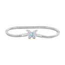 925 Sterling Silver Moonstone Bracelet 17.0 cm Pavé Setting for Women-1