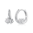 925 Sterling Silver Earrings with White Gold Plating and CZ-1