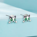 925 Sterling Silver Earrings with Enamel in Oxidized Finish-5