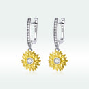 S925 Sterling Silver Plated Gold Pavé Setting CZ Earrings-4