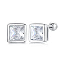 925 Sterling Silver 5mm Pavé Setting CZ Earrings for Women-2