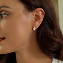 925 Sterling Silver Moissanite 0.1ct Freshwater Pearl Earrings for Women-8