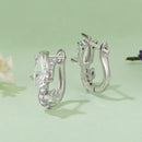 925 Sterling Silver Earrings with White Gold Plating and CZ-4
