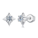 925 Sterling Silver 0.1 Carat Moissanite Earrings for Women-1