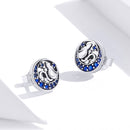 925 Sterling Silver Oxidized CZ Pavé Earrings-5