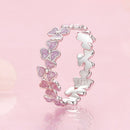 925 Sterling Silver Enamel Platinum Plated Ring Size 6 for Women-3