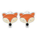 925 Sterling Silver Earrings with Pavé Setting and Enamel Process, Oxidized, 0.7*0.9cm for Women-1