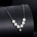 925 Sterling Silver Moissanite & Quality Shell Pearl Adjustable Necklace for Women-2