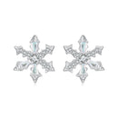 925 Sterling Silver Earrings with Plated White Gold and CZ-1