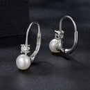 925 Sterling Silver & Moissanite 0.30 Carat Earring with Freshwater Pearl for Women-3