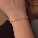 925 Sterling Silver Plated White Gold Adjustable Bracelet for Women-6