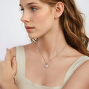 925 Sterling Silver White Gold Plated Necklace with CZ Pendant for Women-6