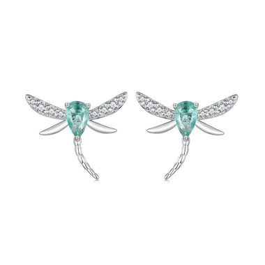925 Sterling Silver Earrings with CZ and Glass, 12x14mm, for Women - 0