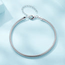925 Sterling Silver Plated Platinum Bracelet with Adjustable Length for Women-3