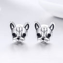 925 Sterling Silver Oxidized Enamel Earrings for Women 1*1cm-3