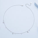925 Sterling Silver Plated White Gold Pendant Necklace with CZ Charm for Women 38+6cm-3