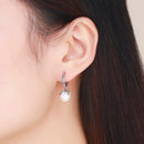 925 Sterling Silver Earrings with Quality Shell Pearl and CZ for Women-6