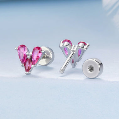 925 Sterling Silver Earrings with Pavé Setting CZ - 0