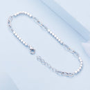 925 Sterling Silver Bracelet with Pavé Setting CZ, Platinum Plated, 14.5+3cm, for Women-5