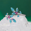 925 Sterling Silver Enamel White Gold Plated Ring with CZ for Women-5