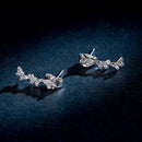 925 Sterling Silver Earrings - 1.4x0.5 cm - Platinum Plated for Women-6