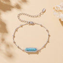 925 Sterling Silver White Gold Plated Bracelets with Synthetic Turquoise for Women-5