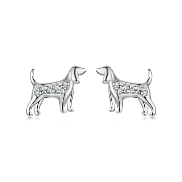 925 Sterling Silver Pavé Set CZ White Gold Plated Earrings for Women