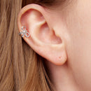 925 Sterling Silver Earrings with White Gold Plating, 0.9x1.2cm for Women-5