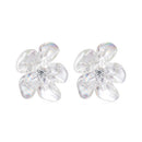 925 Sterling Silver Earrings with Pavé Setting CZ and Resin, 2.5x2.1cm for Women-1
