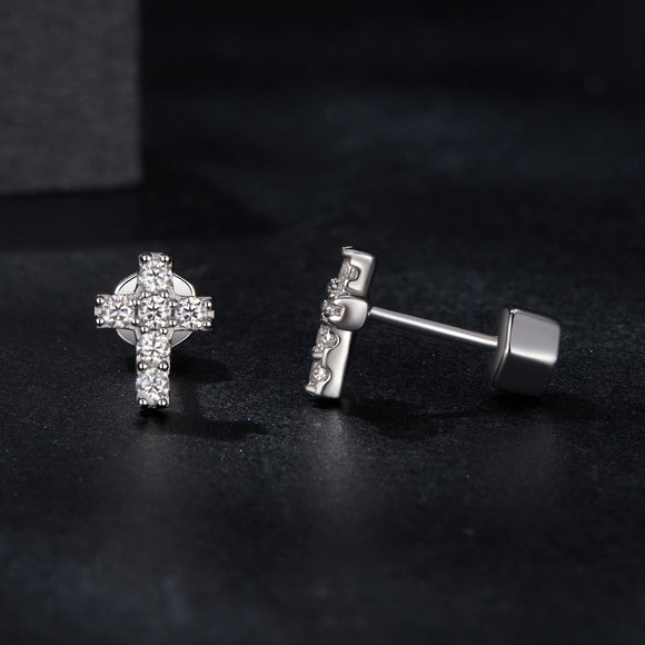 925 Sterling Silver Moissanite Earring 0.7x0.6cm for Women