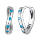 925 Sterling Silver Earrings with Synthetic Turquoise, Oxidized Finish, Size 12*2mm, Women-3