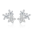 925 Sterling Silver Earrings with CZ in Pavé Setting, 0.6*0.7cm for Women-1