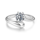 925 Sterling Silver 1 Carat Moissanite Ring for Women-2