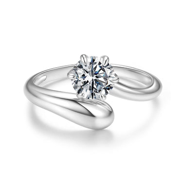925 Sterling Silver 1 Carat Moissanite Ring for Women - 0