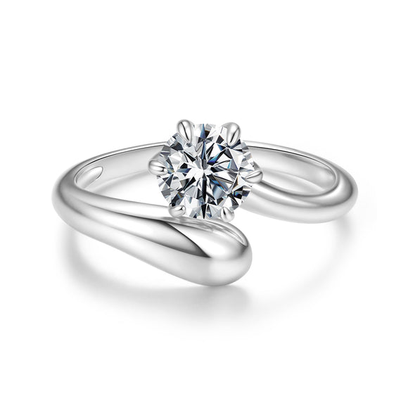 925 Sterling Silver 1 Carat Moissanite Ring for Women
